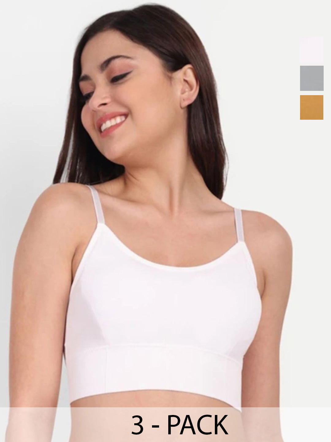 SIFAT FASHION Pack Of 3 Full Coverage Lightly Padded Sports Bralette Bras