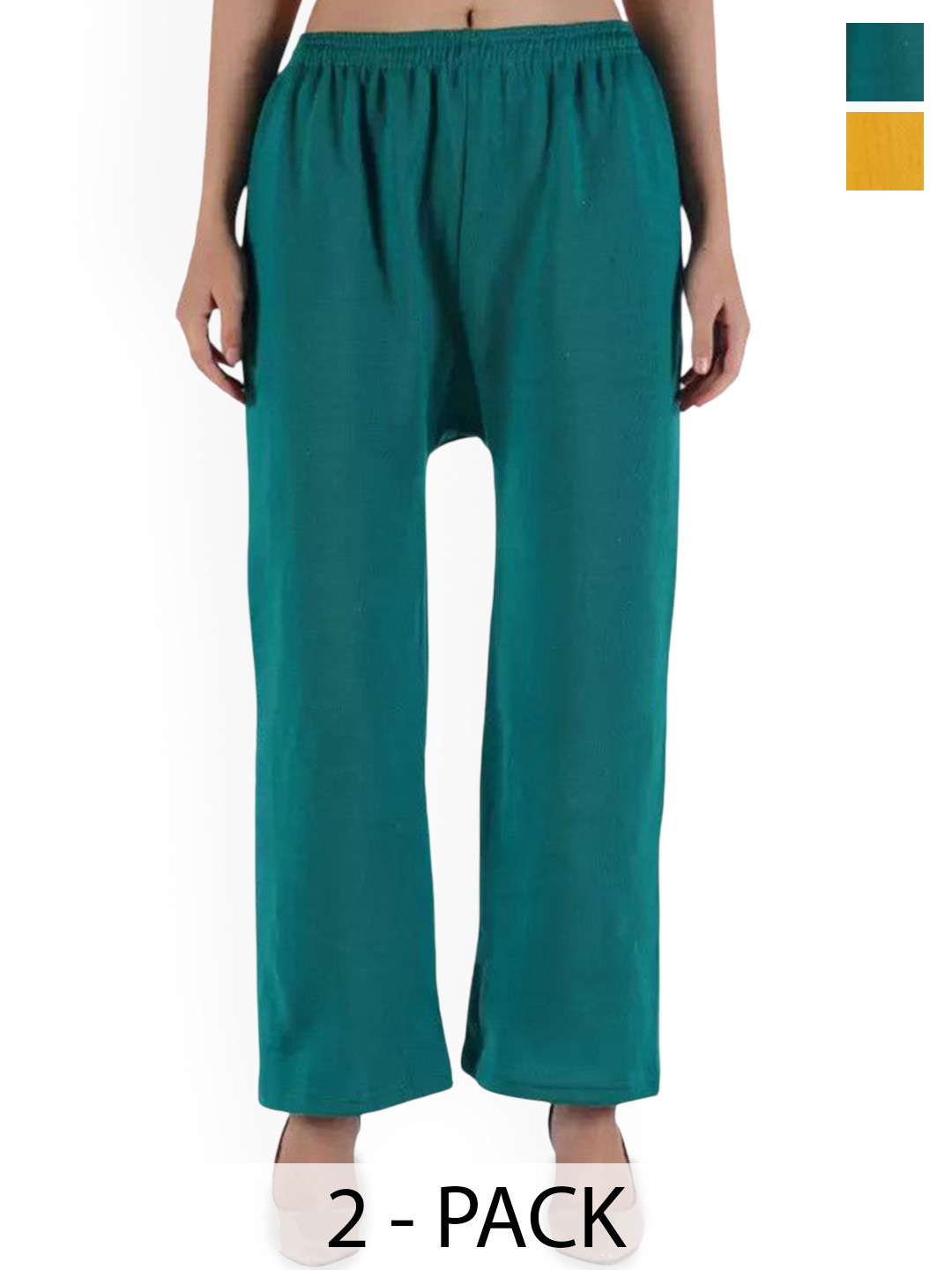 MIXFIT Women Pack of 2 Regular Fit High-Rise Wool Parallel Trousers