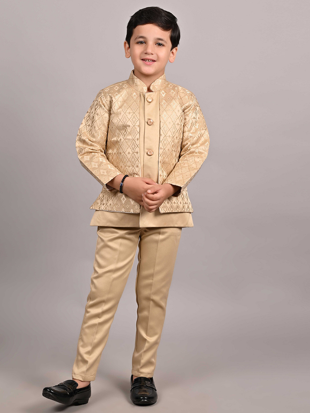 BAESD Boys Printed Indo Western 2 Piece Suit