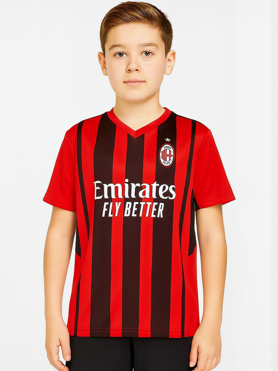 dostitch Boys Red Printed Dri-FIT Jersey T-shirt