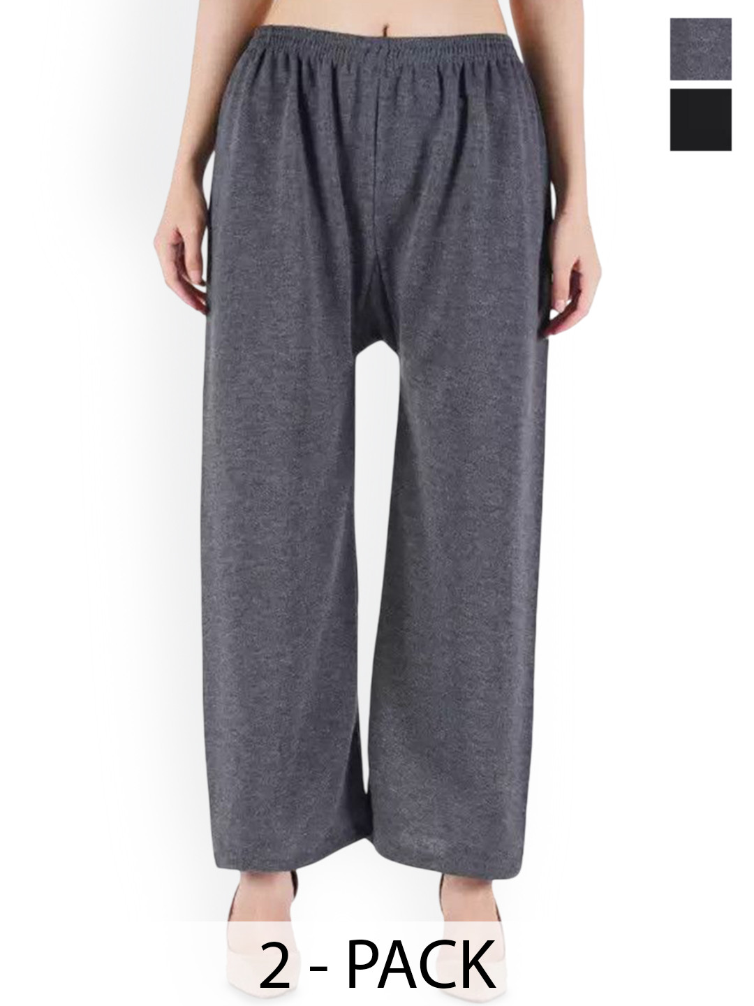 MIXFIT Pack of 2 Solid Straight Western Trousers
