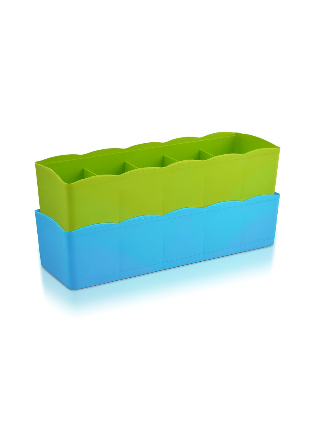Aura Blue & Green 2 Pieces 5 Grid Undergarment Desk Organisers