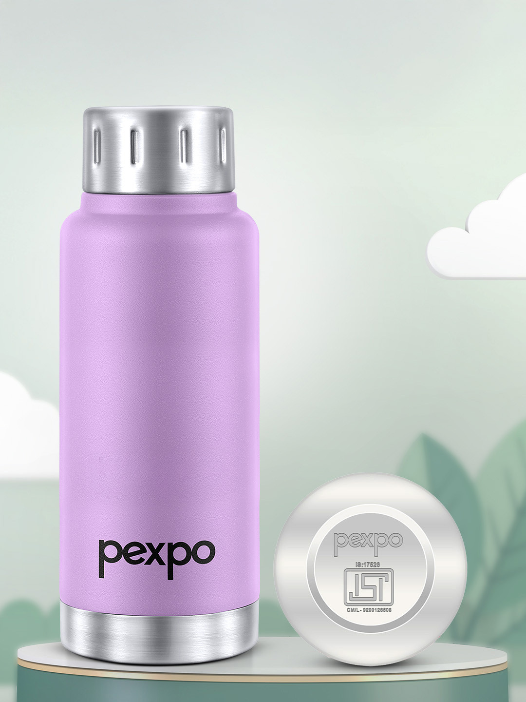 Pexpo CAMEO Orchid Purple Thermosteel Hot Upto 8 Hrs Insulated Water Bottle 300ml