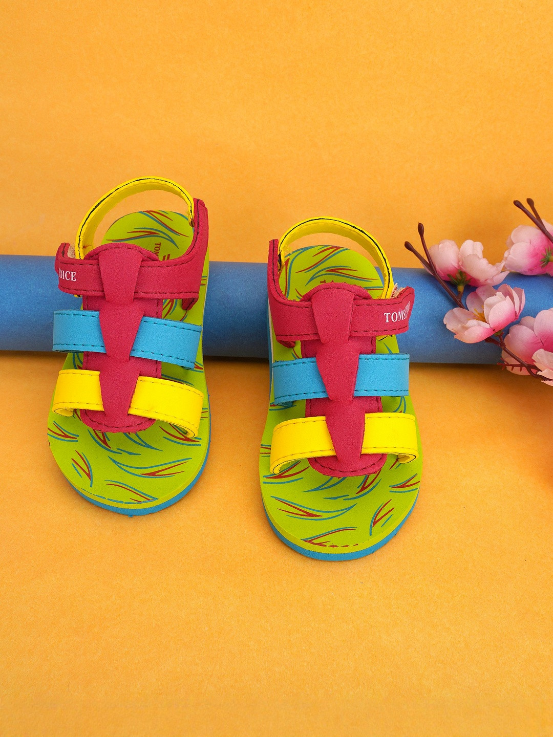 TOMSY CHOICE Kids Casual Velcro Flip-Flops