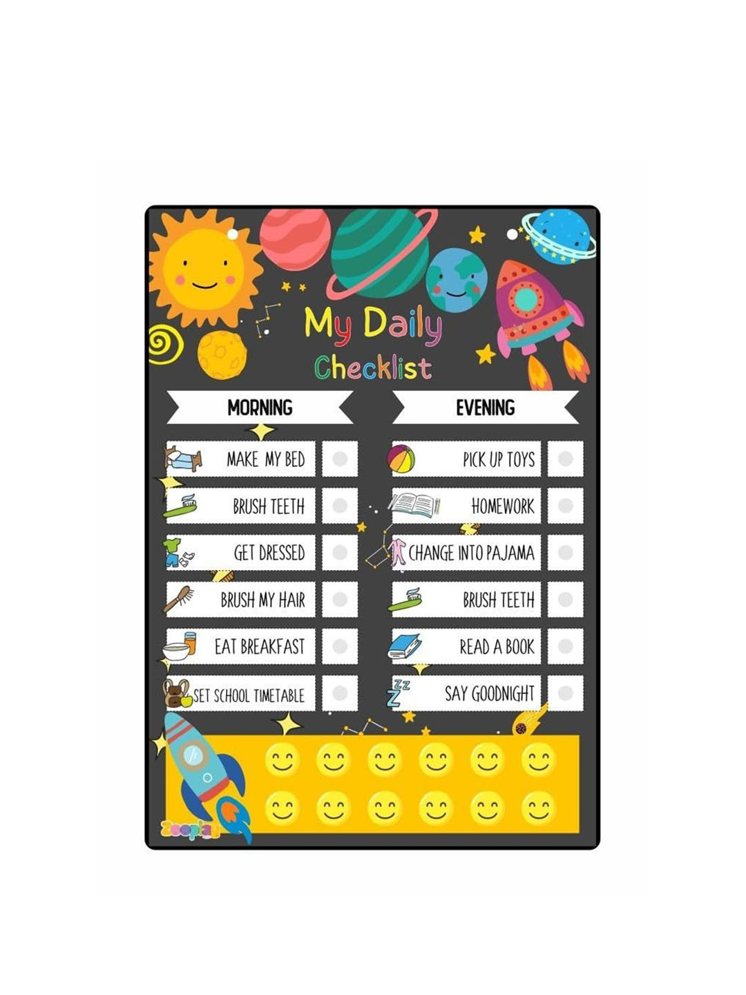 ZOOPLAY Kids Mission Space Good Habit Chart