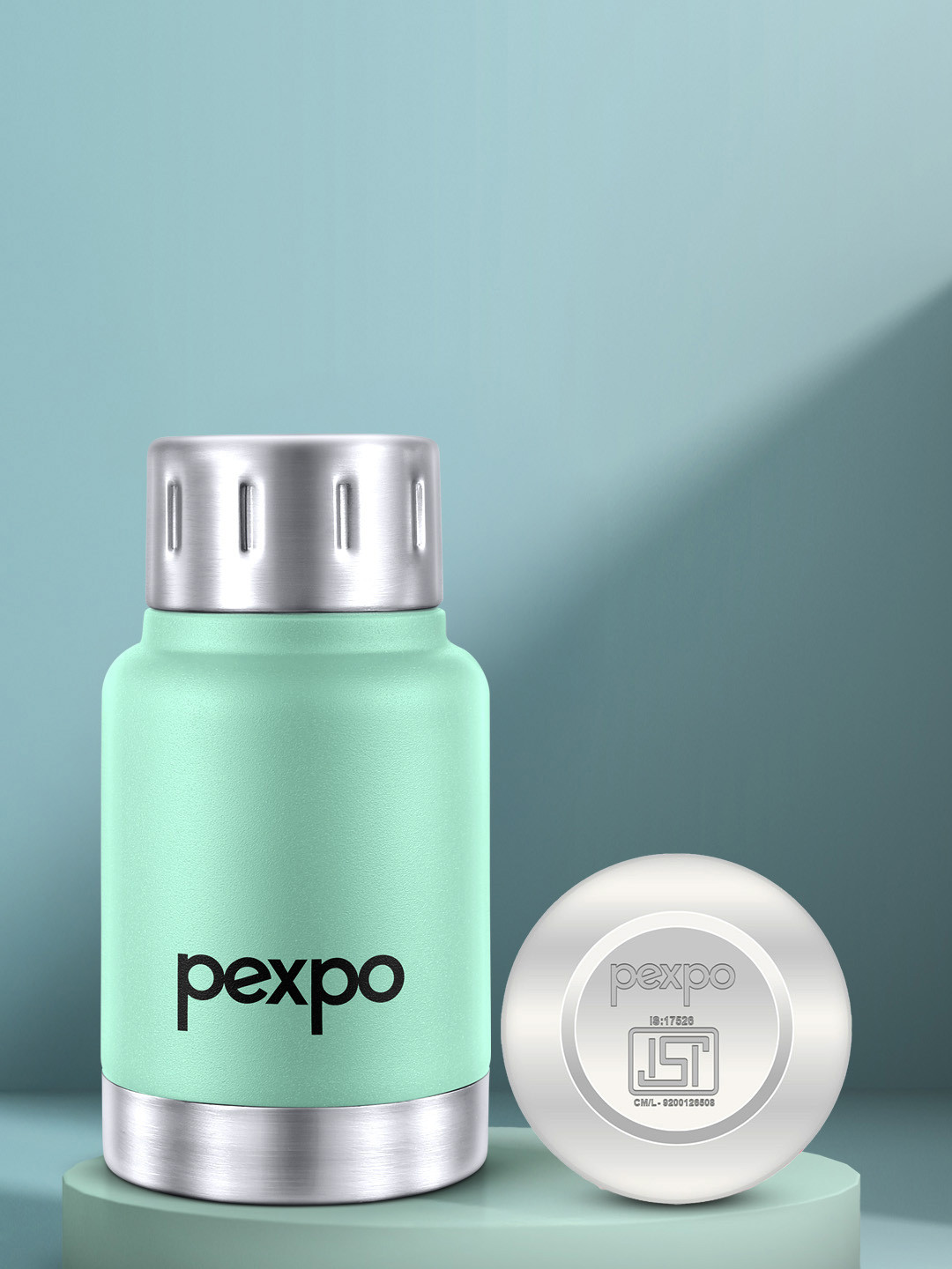 Pexpo Cameo Sea Green Stainless Steel Double Wall Vacuum Flask - 160ml