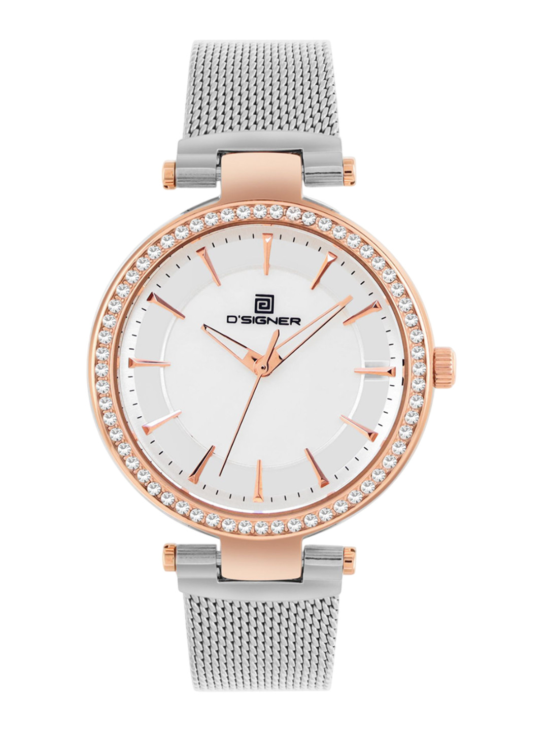 D'SIGNER Women Round Dial & Stainless Steel Bracelet Style Straps Analogue Watch 835RTM.6L