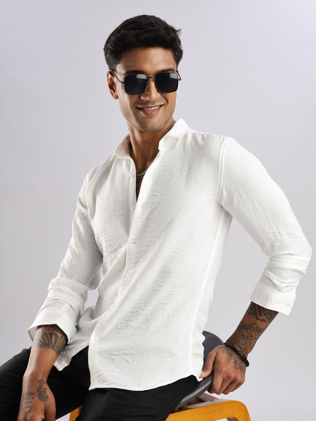 THE BEETEL HOUSE Men Air Linen Like Regular Slim Fit Casual Shirt