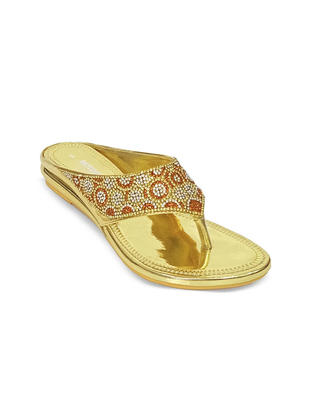 RACECOURSE Women Western Embellished Party Open Toe Flats