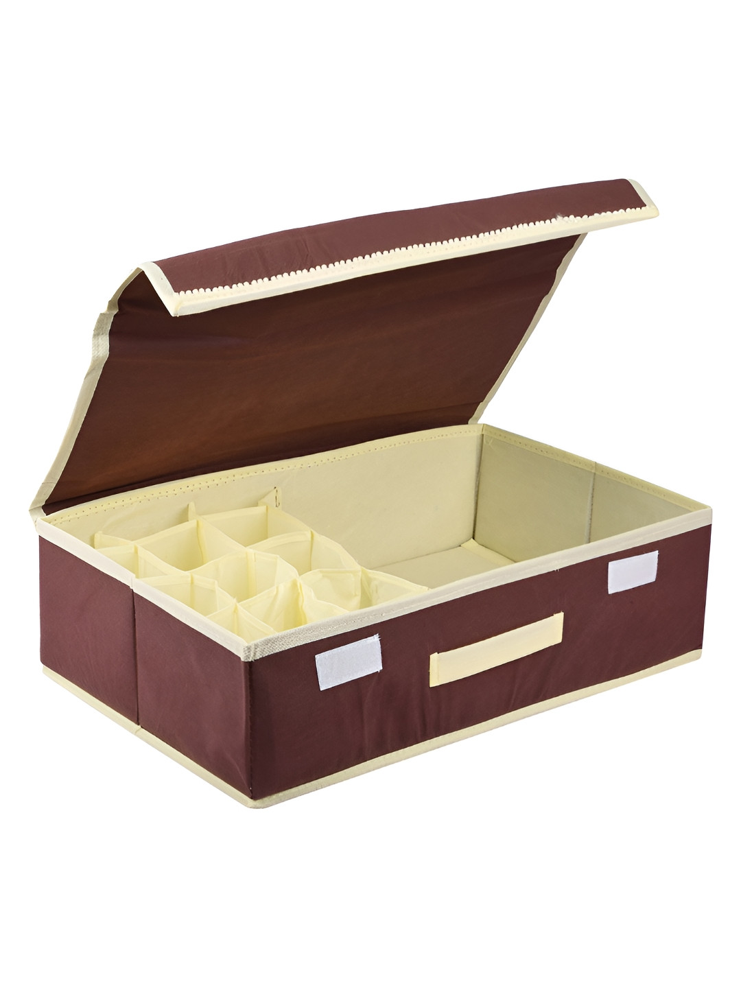 Aura Brown & Cream Colored Storage Box Organiser