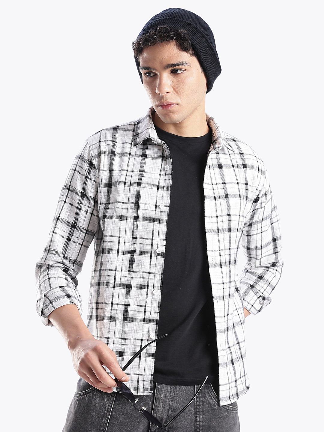 THE BEETEL HOUSE Men Earwig Checked Regular Slim Fit Casual Shirt