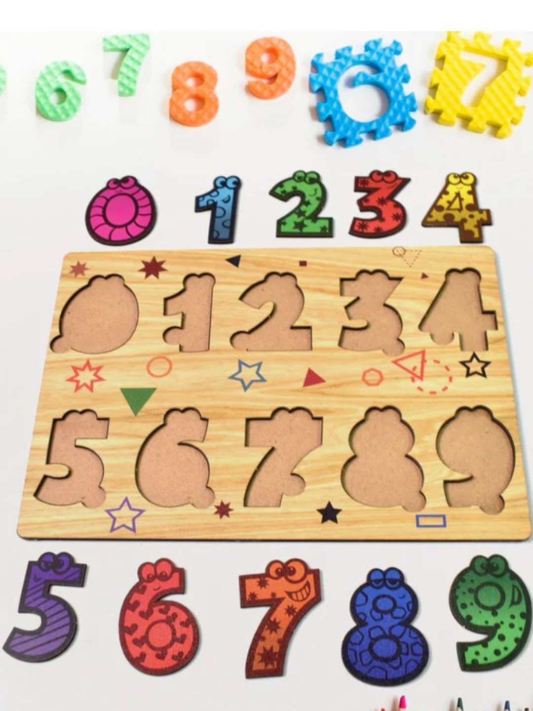 DeoDap Unisex Kids Wooden Alphabet Puzzle Board