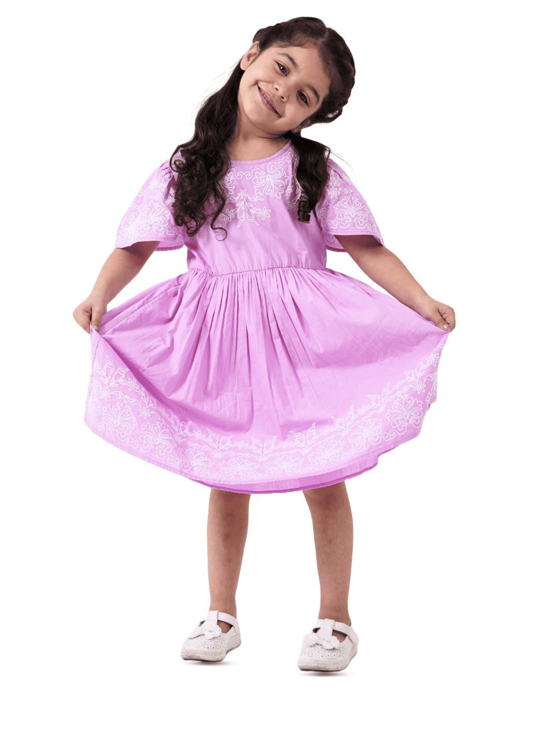 LH LUXURY FASHION Lisa Girls Embroidered Cotton Dress