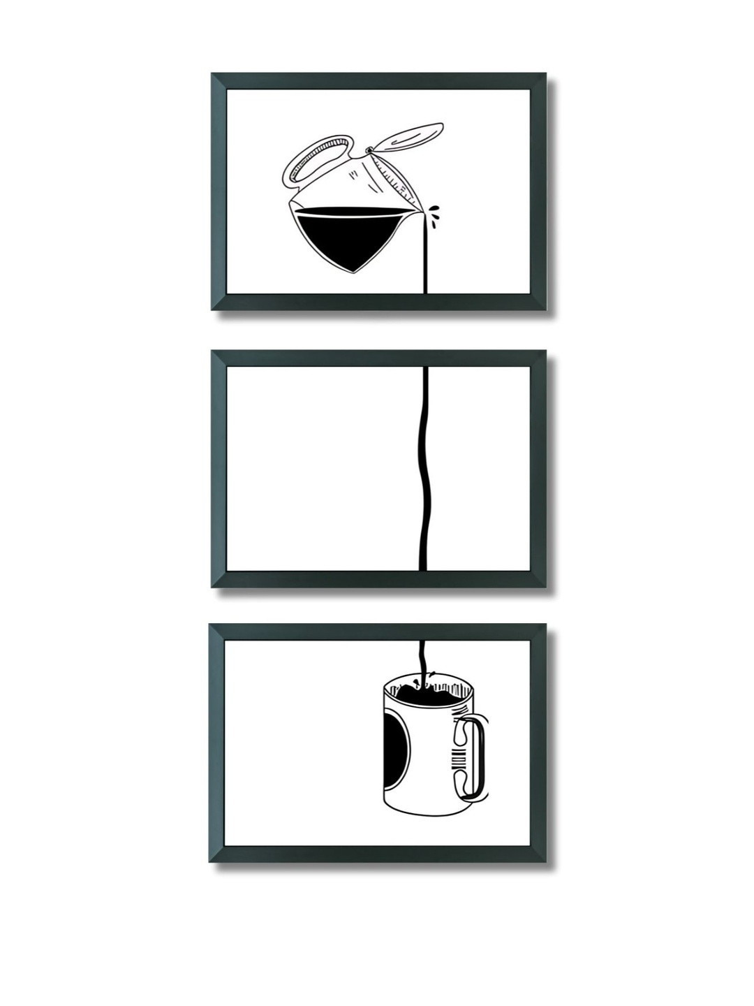 Aisha Decorz White & Black 3 Pieces Other Wall Paintings