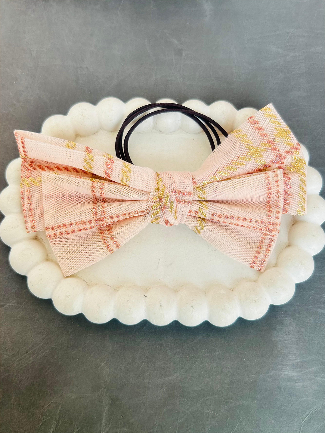 Radhya Accessories Women Glitter Bow Rubberband