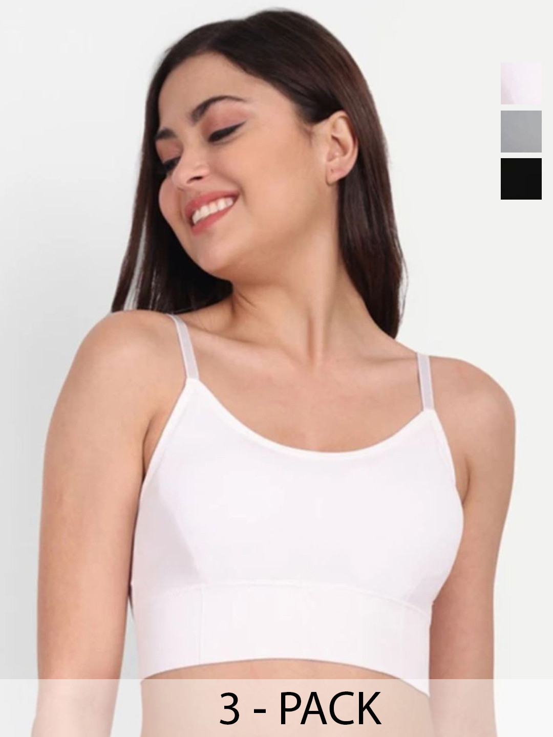 A K FASHION8855 Pack of 3 Full Coverage Removable Padding Workout