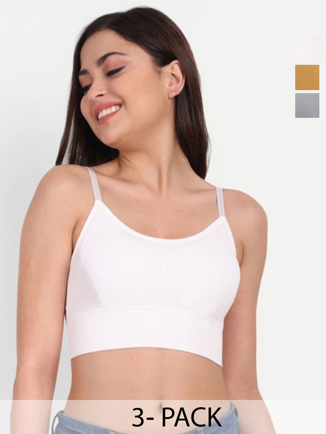 THE SHINE COLLECTION Pack Of 3 Full Coverage Lightly Padded Sports Bralette Bras