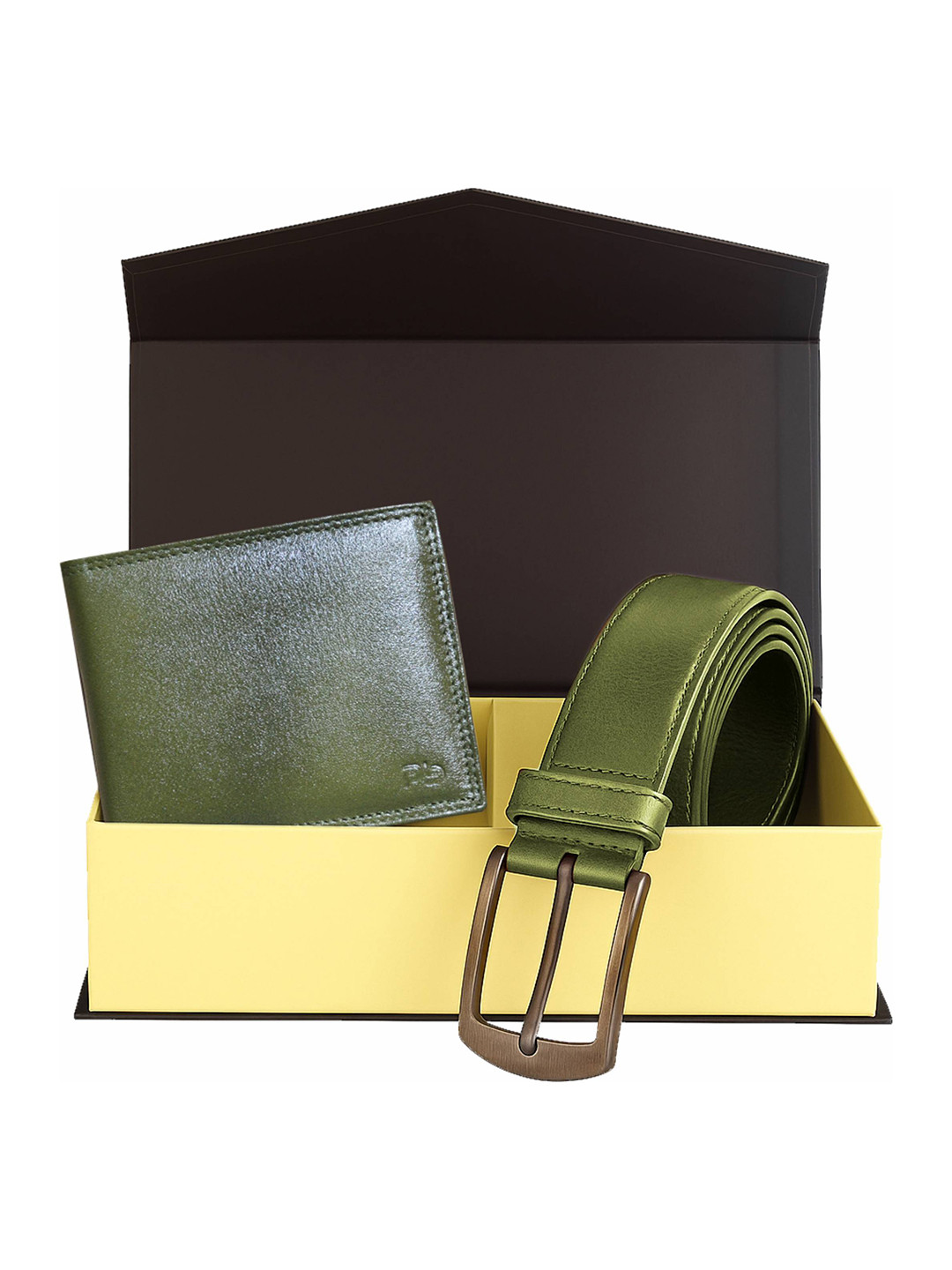 PB Pearlbags Men Genuine Leather Bi- Fold 4 Card Slots Wallet And Belt Combo