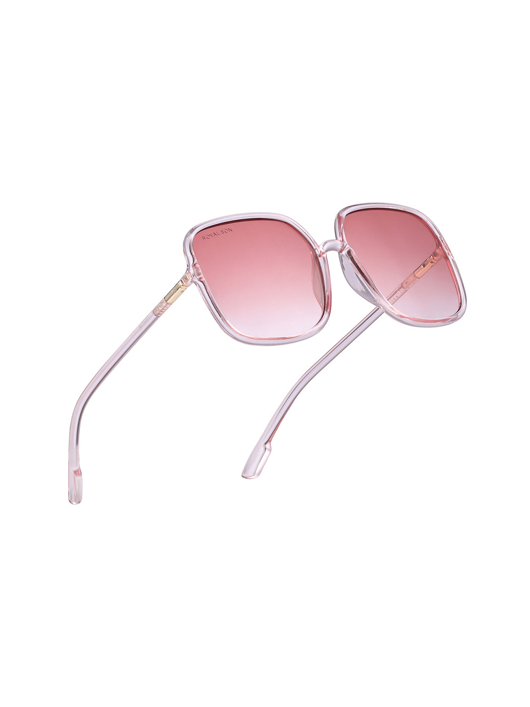 ROYAL SON Women Pink Lens & Pink Square Sunglasses with UV Protected Lens