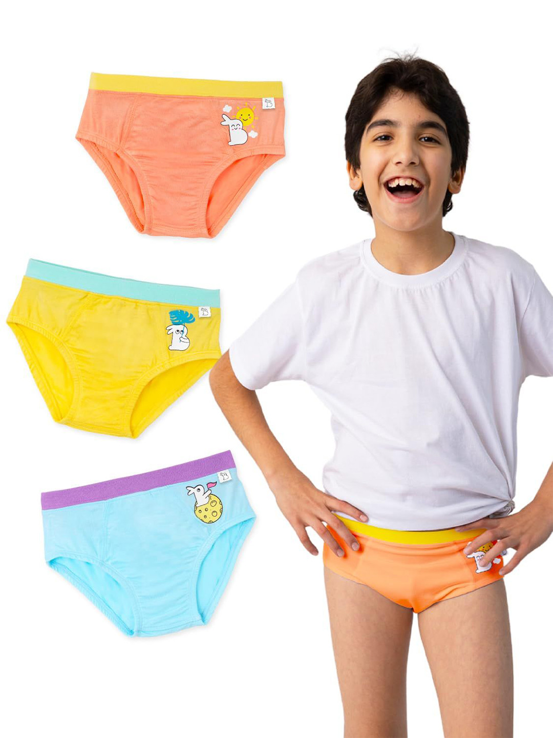 SuperBottoms Boys Pack Of 3 Printed Bamboo Basic Briefs