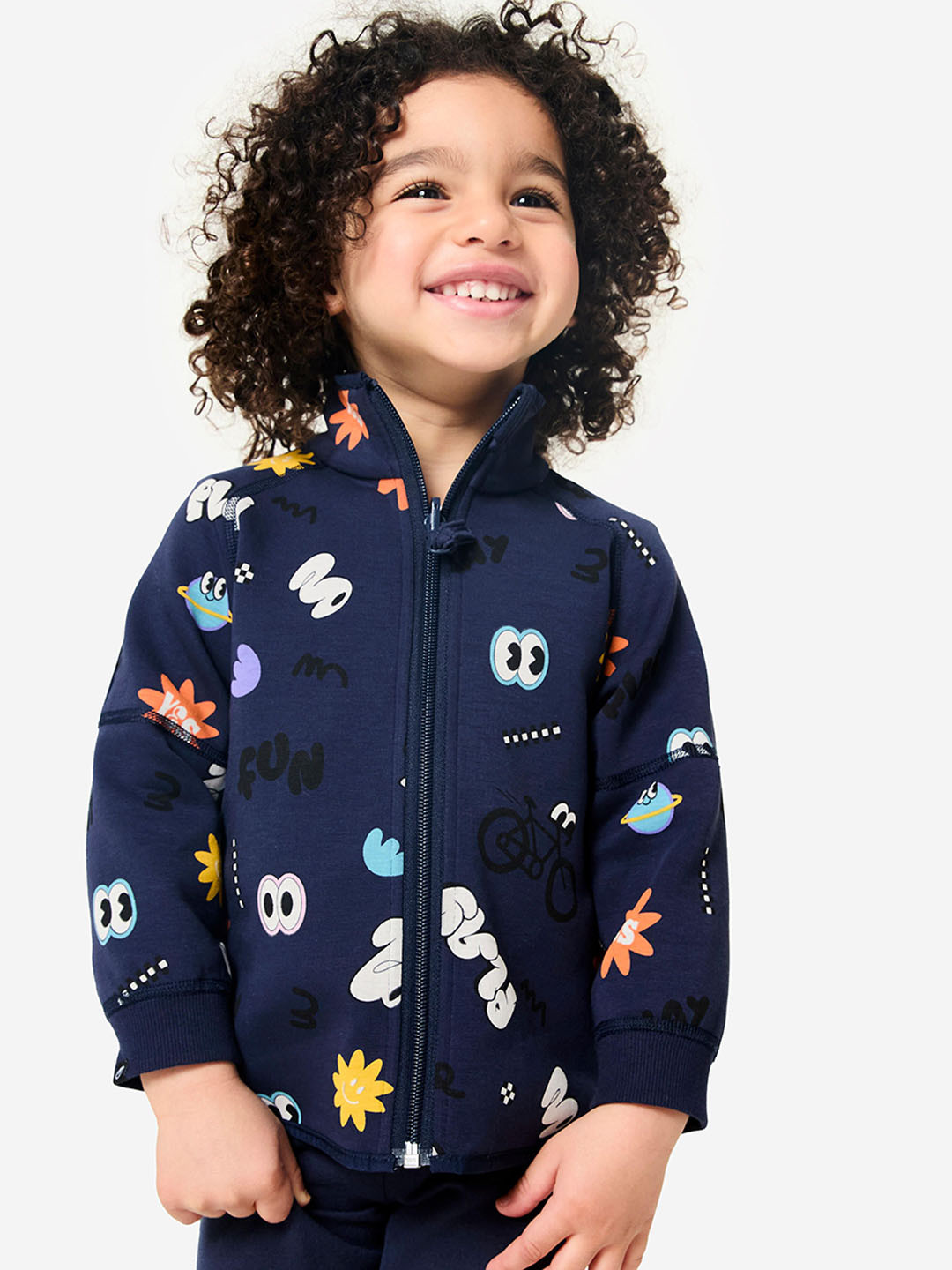 Decathlon DOMYOS Kids Navy Blue Unisex Reversible Zip Up Jacket