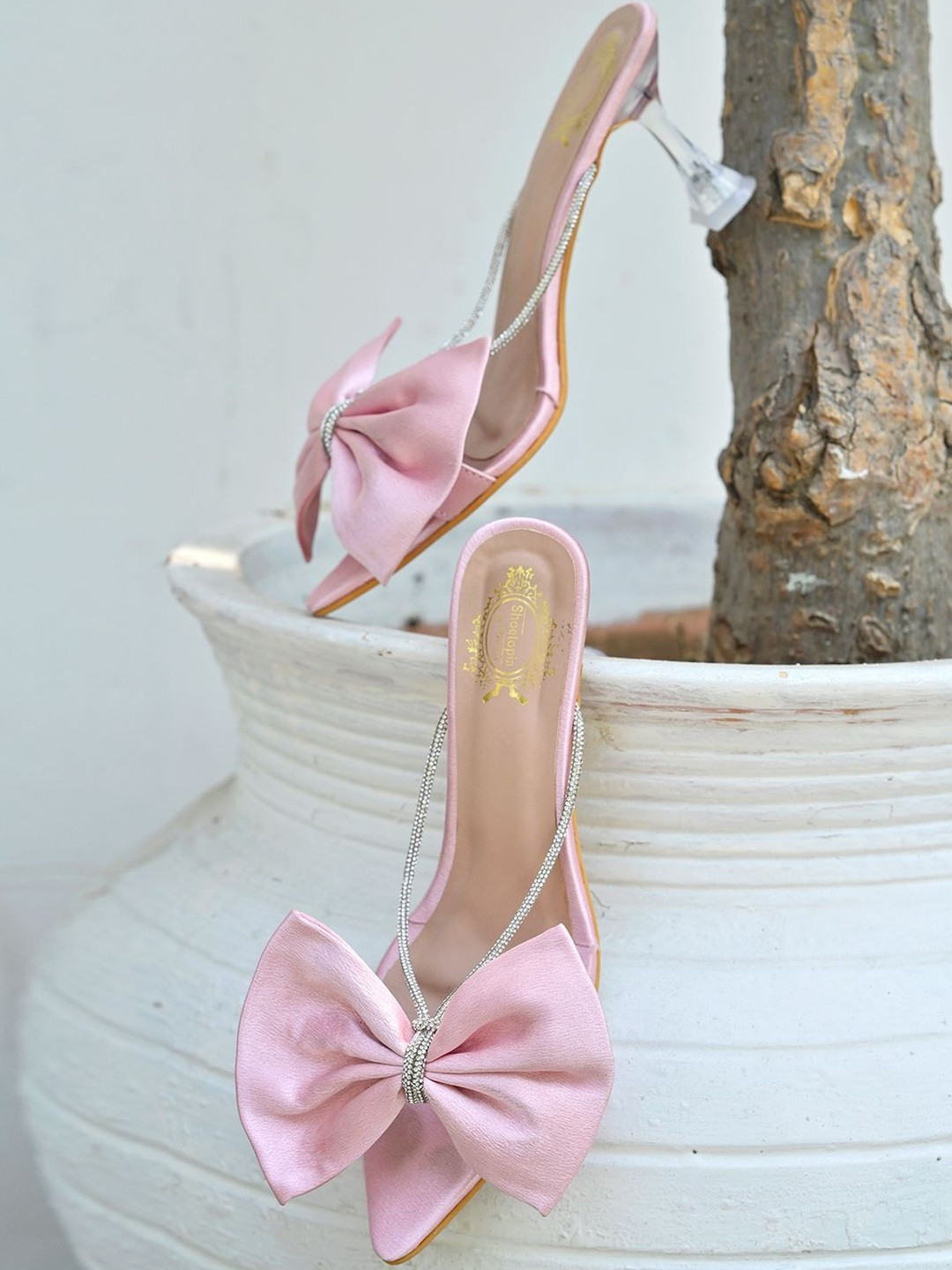 Stylestry Kids Girls Pink Slip-On 3 Inches Peep Toes Heels