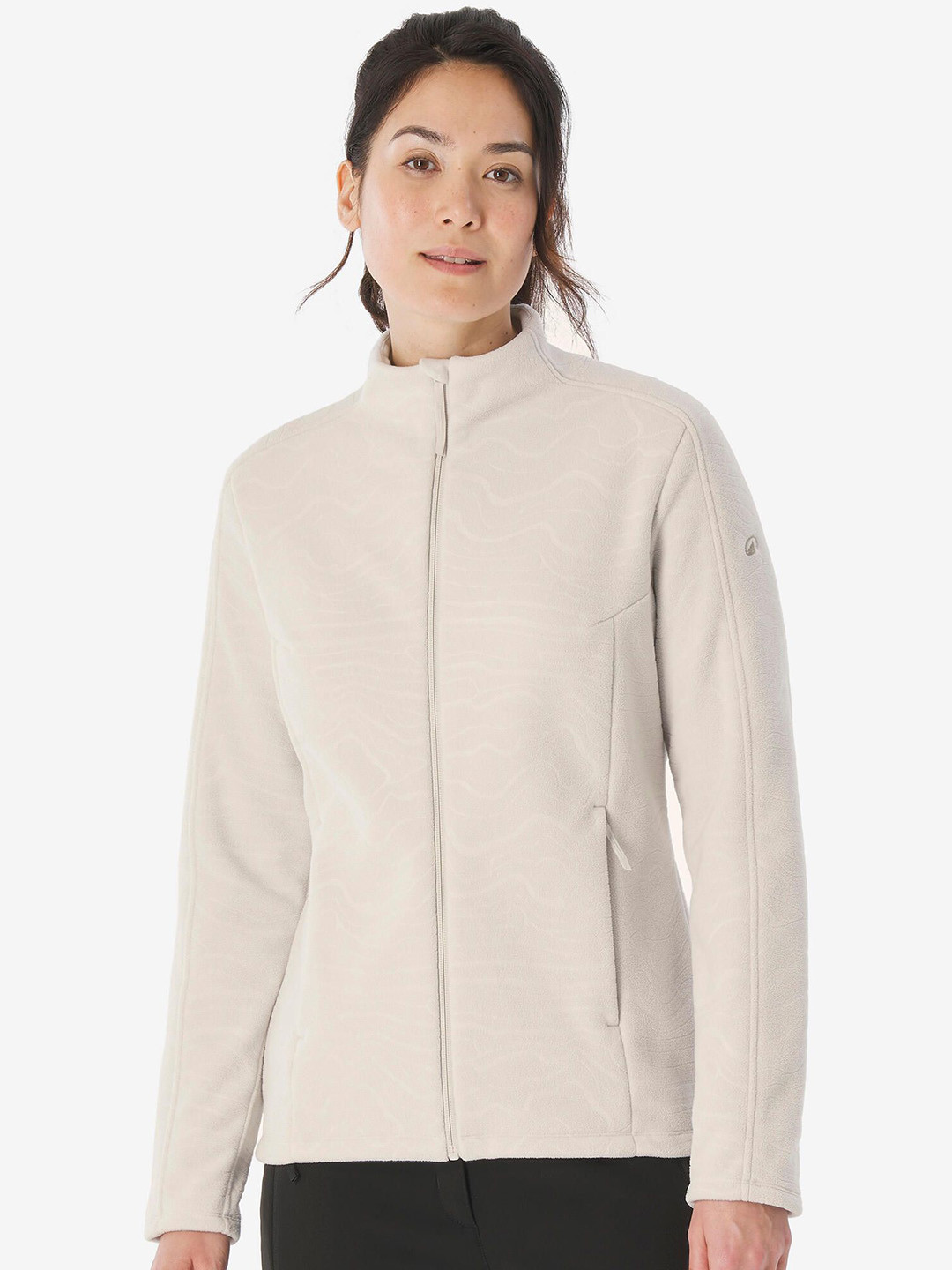 Decathlon QUECHUA Women Beige Mountain Hiking Fleece Jacket