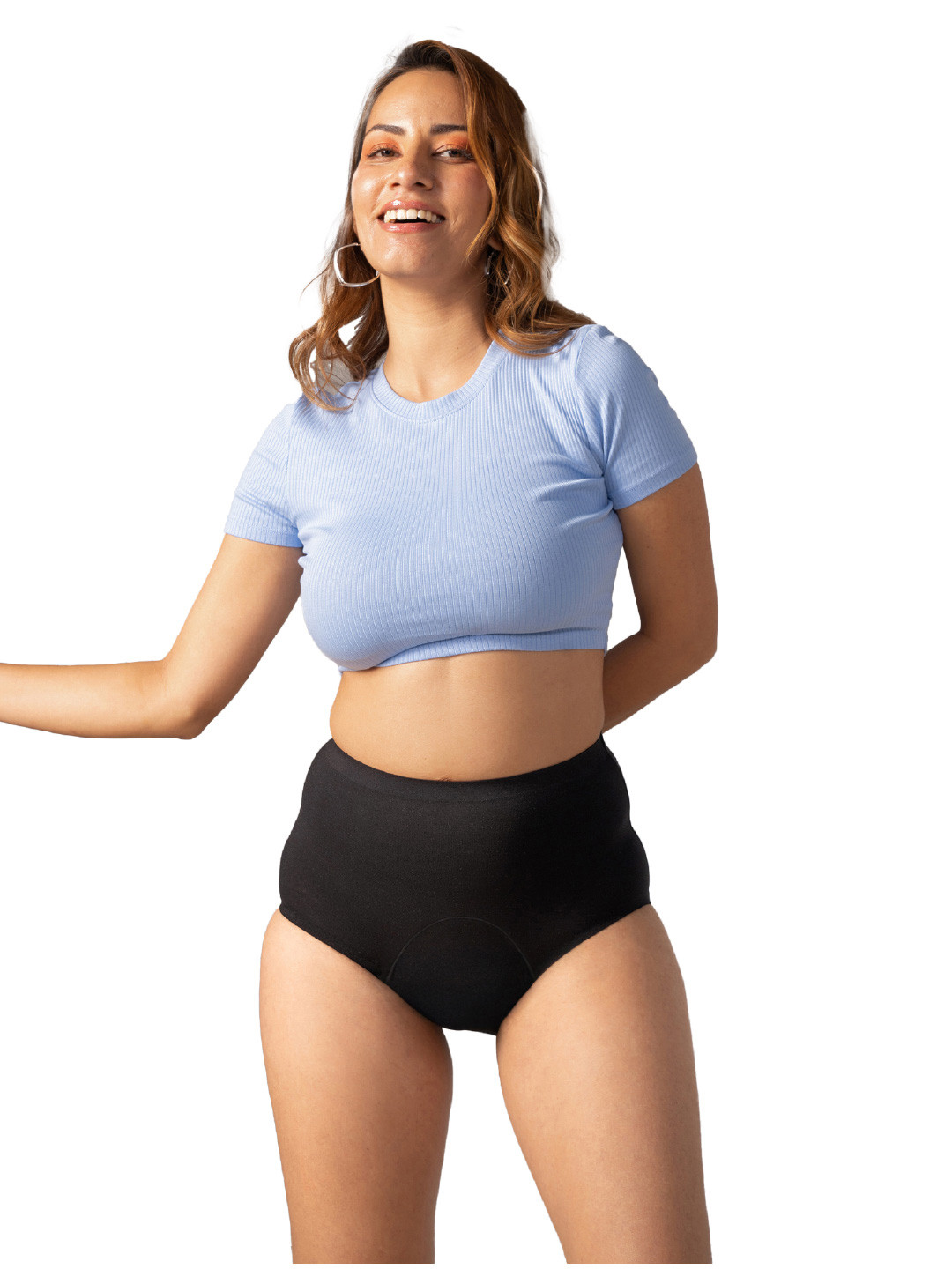 Mahina Reusable & Leak Proof Period Panty Black Modal High Rise Medium Flow