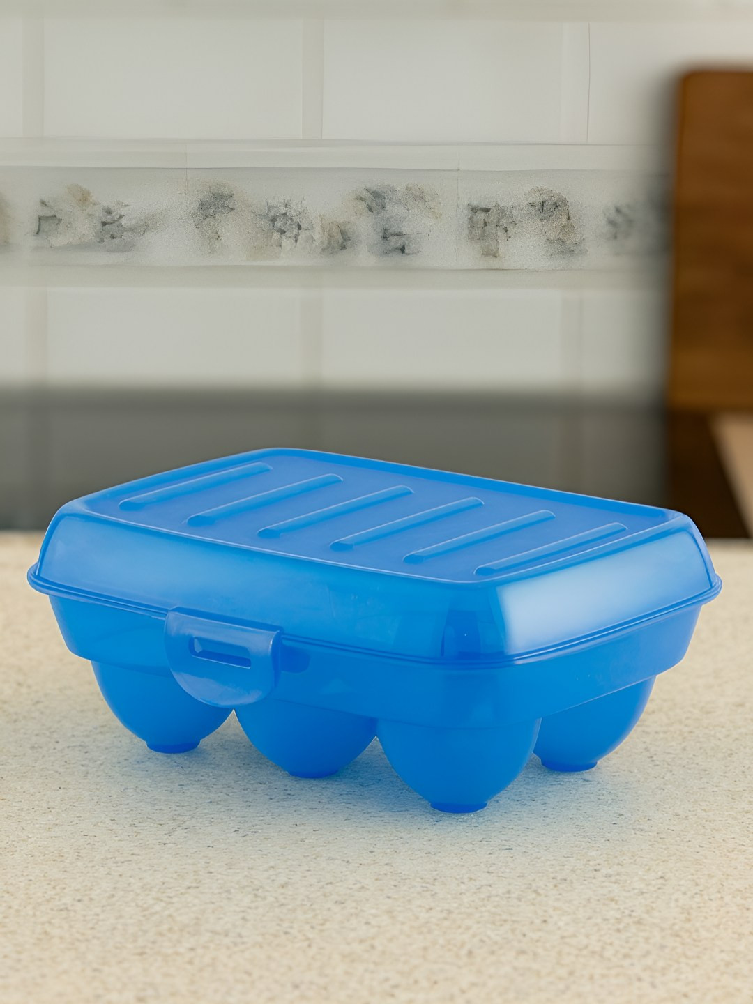 Kuber Industries Blue 6 Slot Egg Container Tray