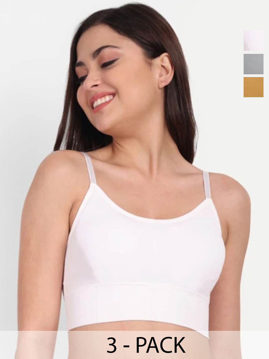 A K FASHION8855 Pack Of 3 Full Coverage All Day Comfort Lightly Paded Sports Bralette Bras