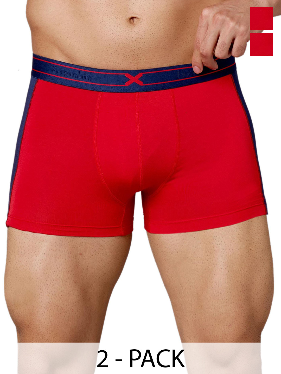 FRENCHIE Pack Of 2 Colourblocked Short Trunks FR-MI-TR-GROVE-1X5-ADRED-S-PO2