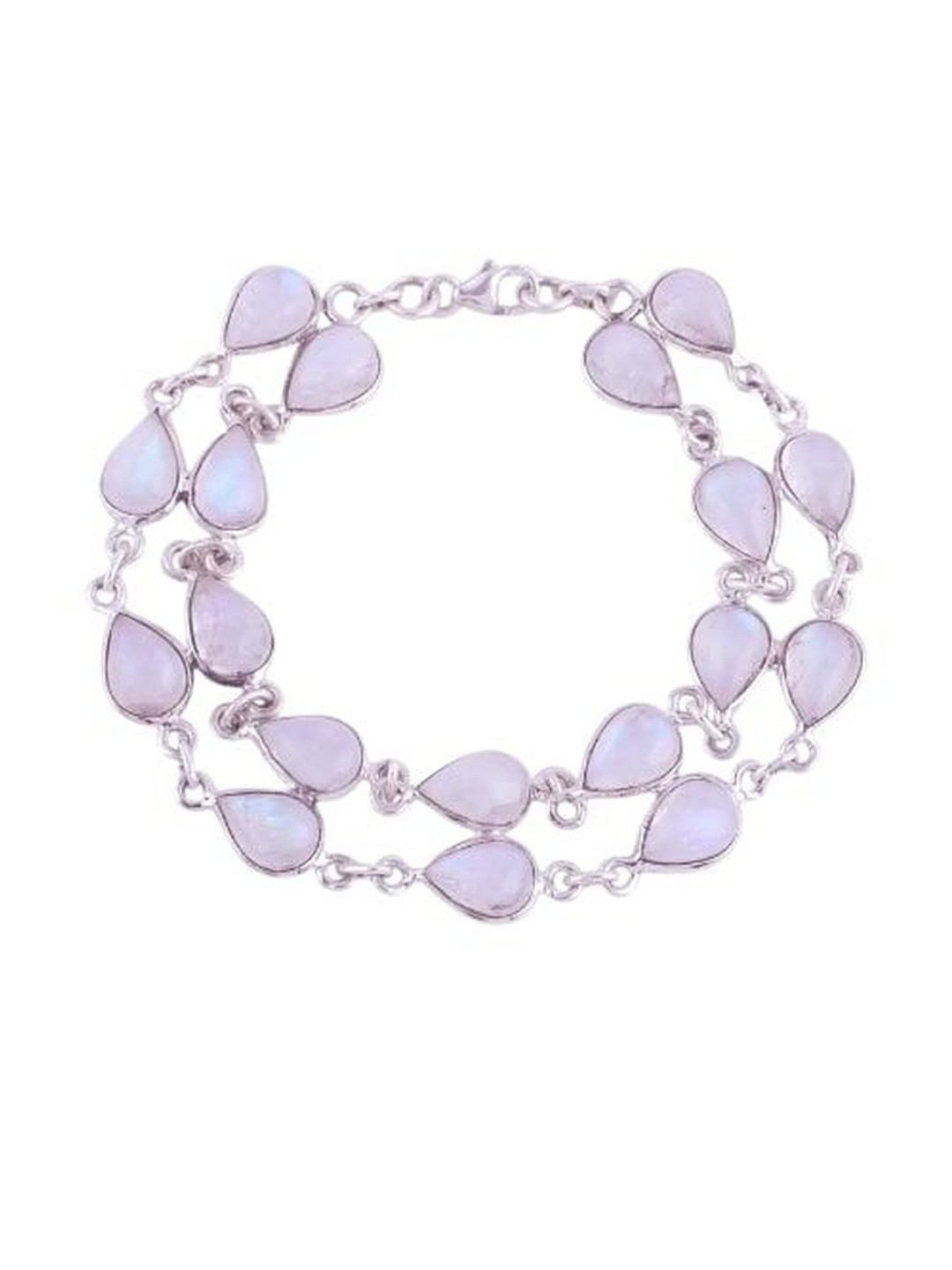 FUSIONARI Women 925 Silver Moonstone Adjustable Bracelet