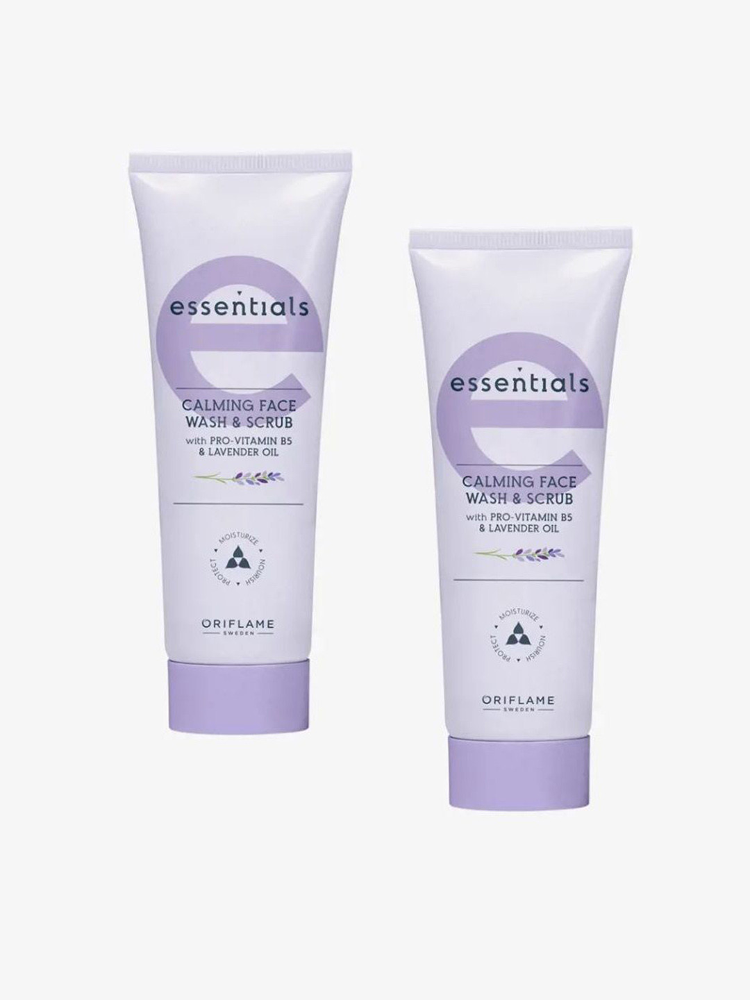 Oriflame Set Of 2 Essentials Calming Face Wash & Scrub With Pro Vitamin B5 - 75 ml Each