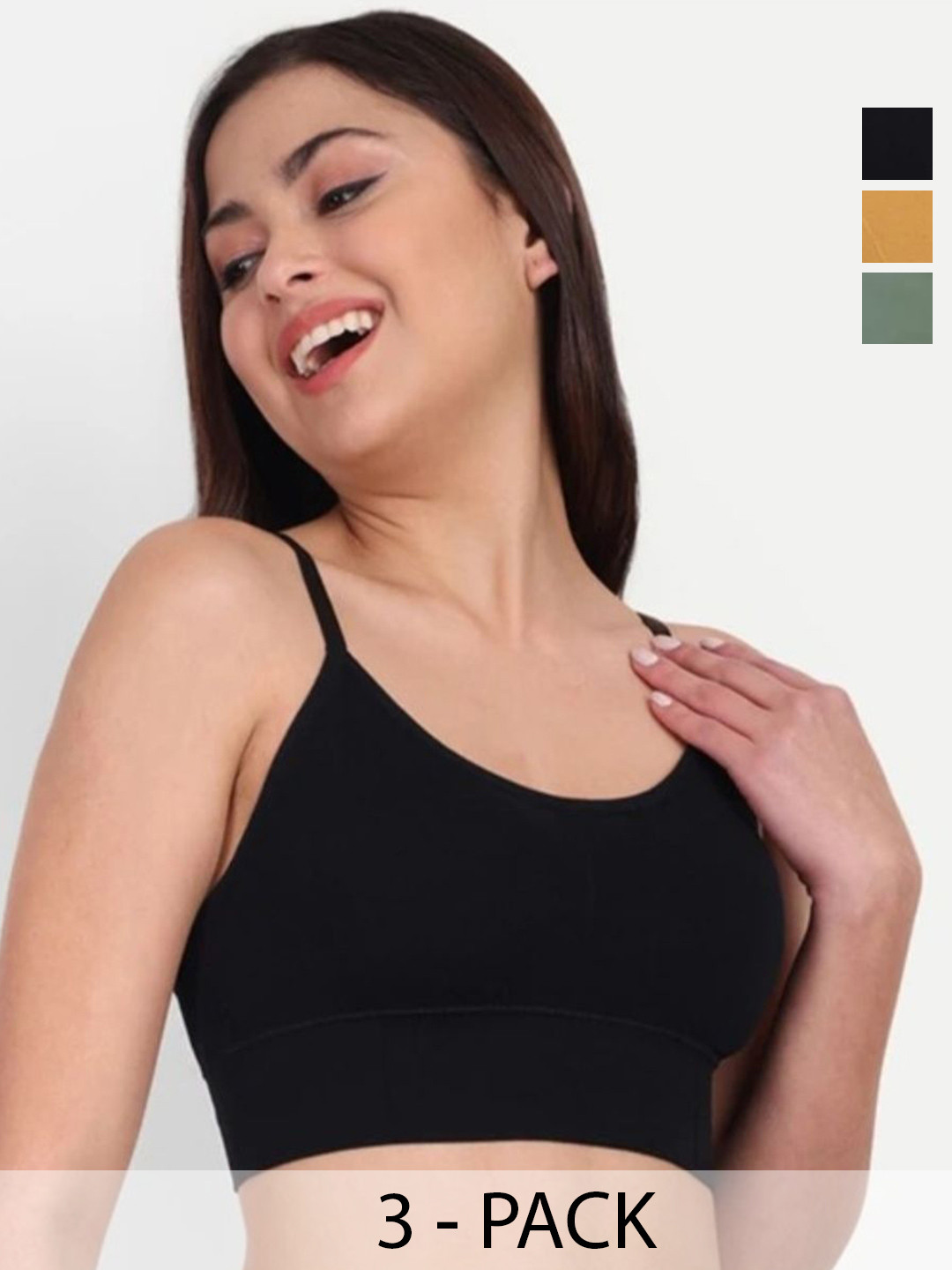 A K FASHION8855 Pack Of 3 Full Coverage All Day Comfort Lightly Padded Dry Fit Sports Bras