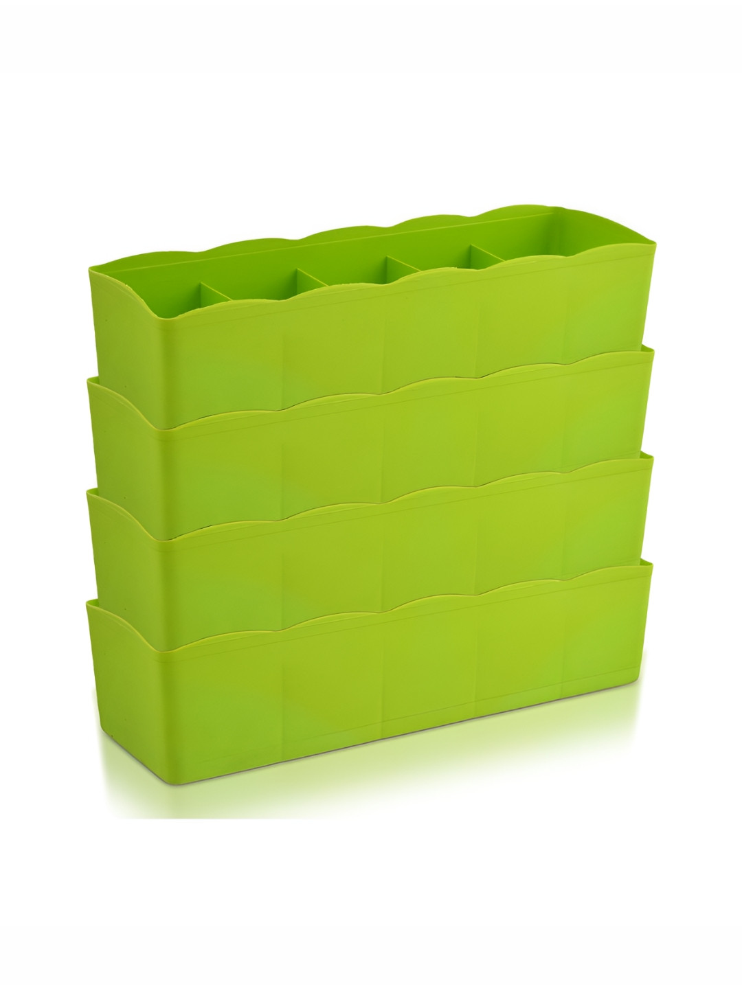 Aura Green 4 Pieces 5 Grid Desk Organisers