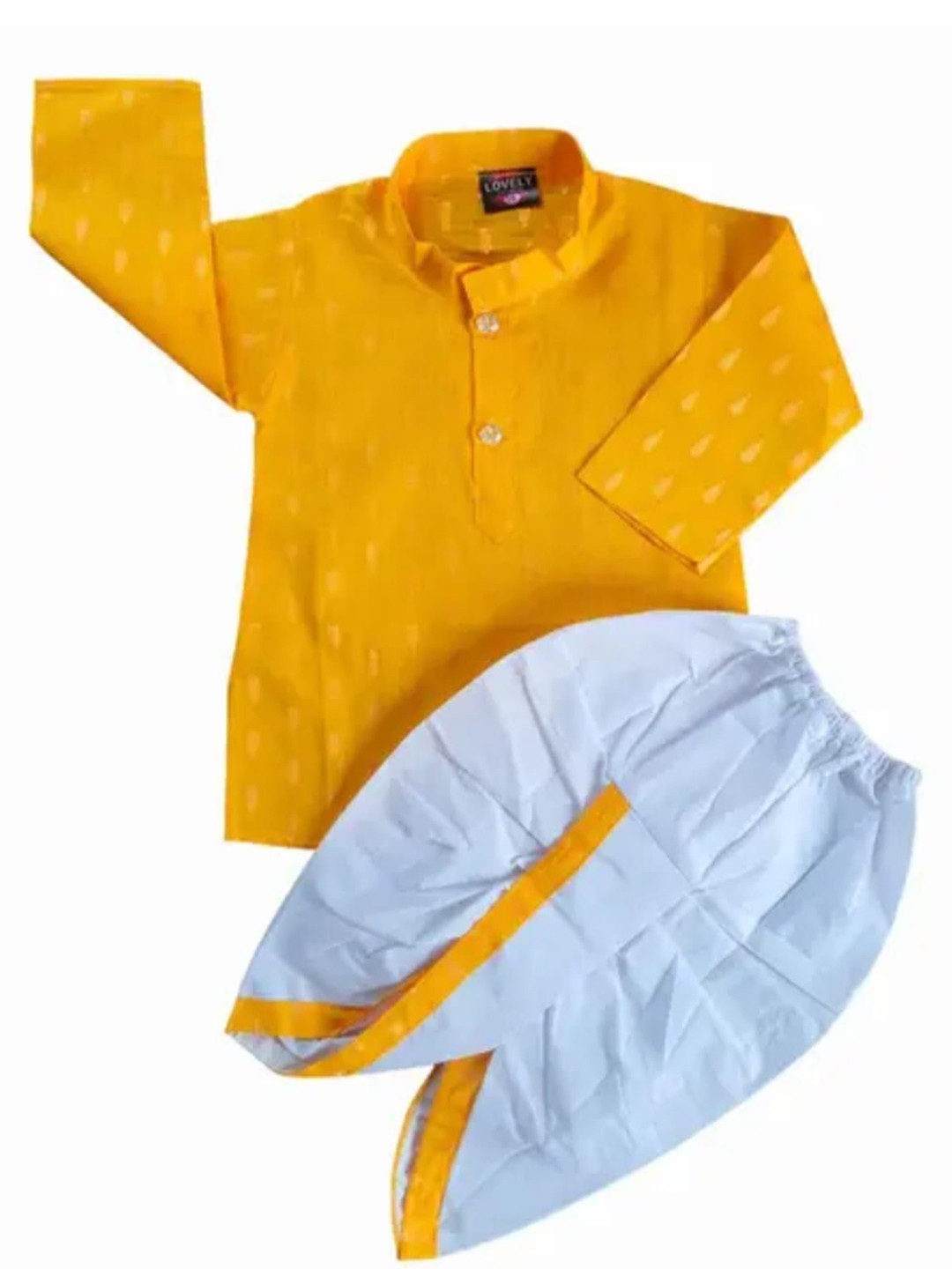 BugMall Boys Mandarin Collar Kurta with Dhoti Pants