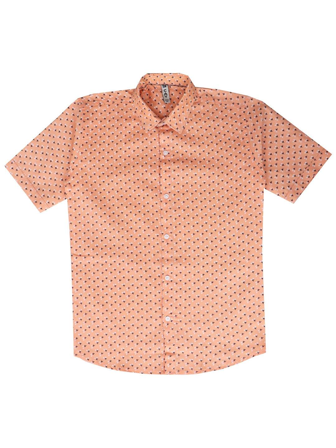 CAY Boys Standard Fit Micro Ditsy Printed Spread Collar Cotton Casual Shirt