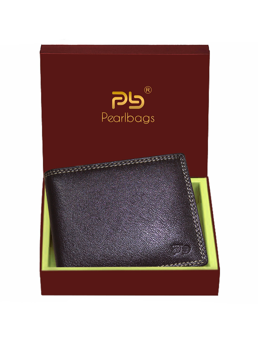 PB Pearlbags Men Genuine Leather Bi- Fold 4 Card Slots Wallet