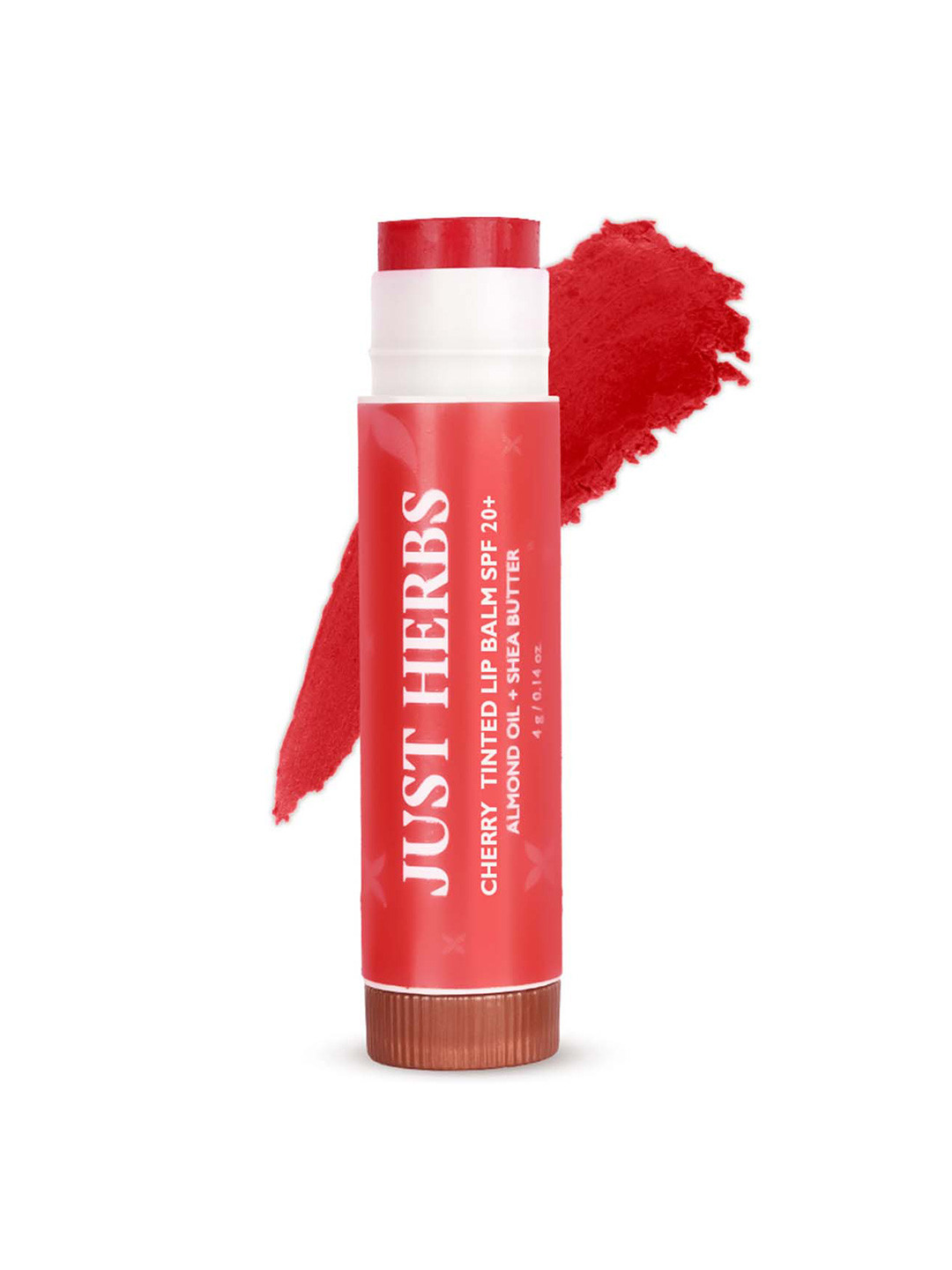 Just Herbs SPF 20+ Tinted Lip Balm with Almond Oil & Shea Butter 4 g - Cherry