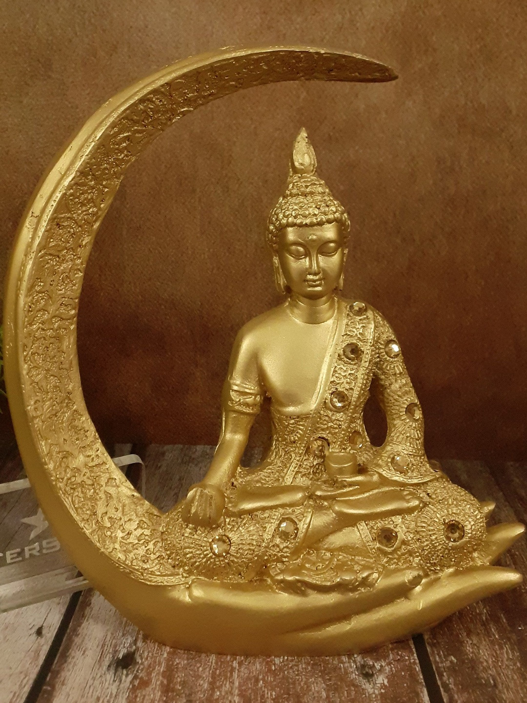 Afterstitch Gold-Toned Chand Buddha Idol Showpiece