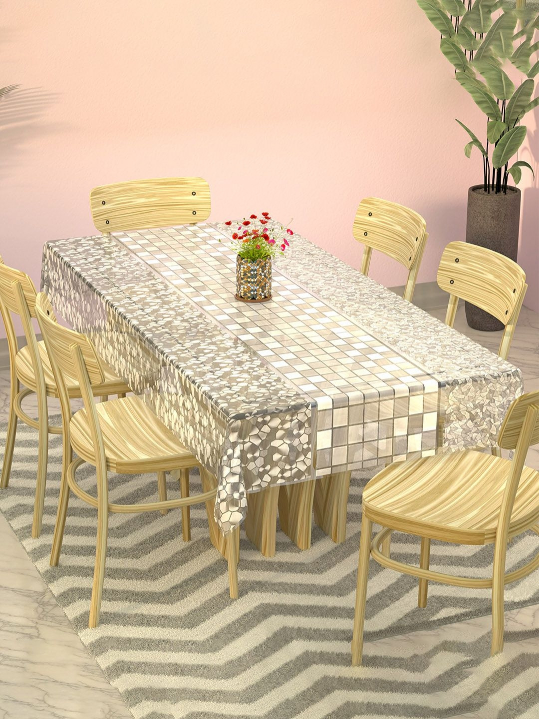 Aura Transparent Anti-Skid 6-Seater Table Cover