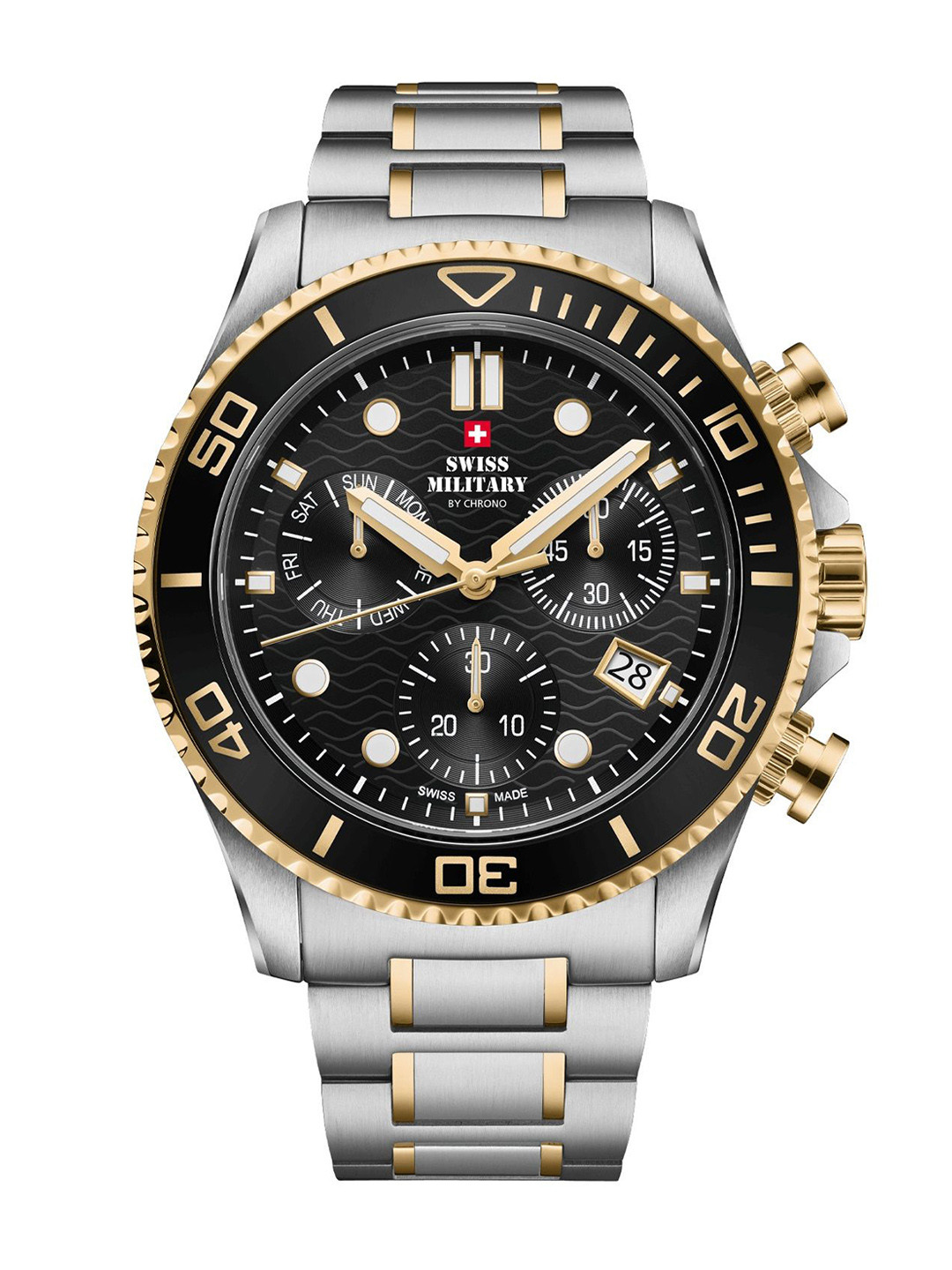 Swiss Military by Chrono Men Bracelet Style Straps Chronograph Analogue Watch SM34101.03