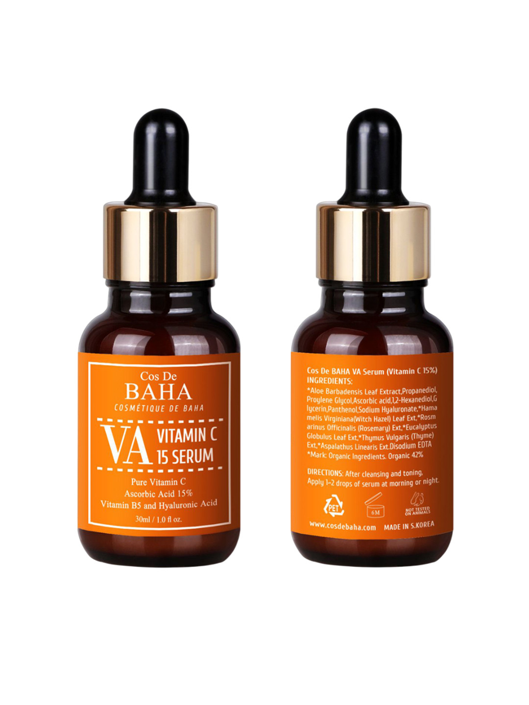 Cos de Baha 15% Vitamin C Face Serum With Hyaluronic Acid - 30 ml