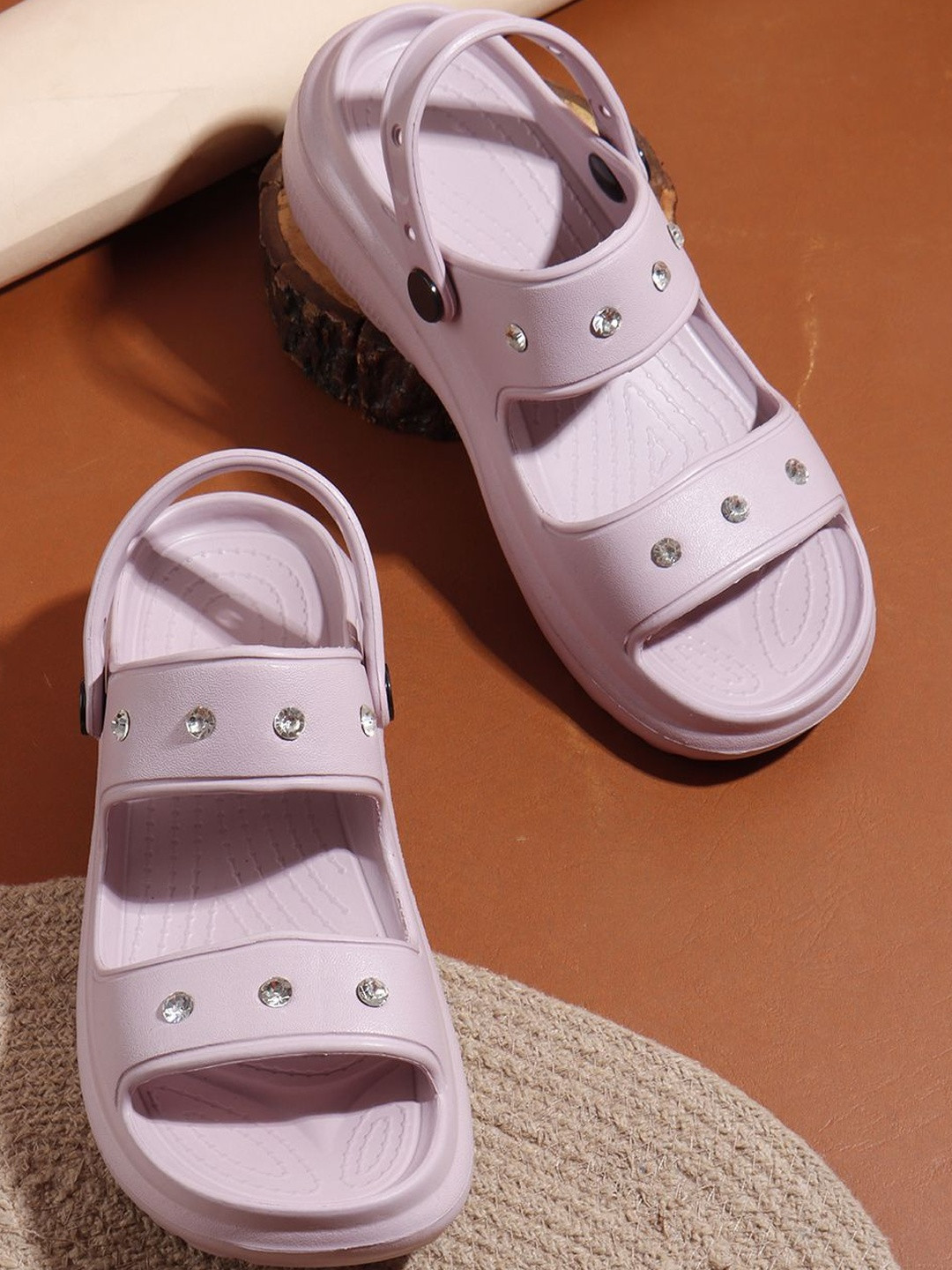 TRASE Women Artificial Stones Studded Clogs