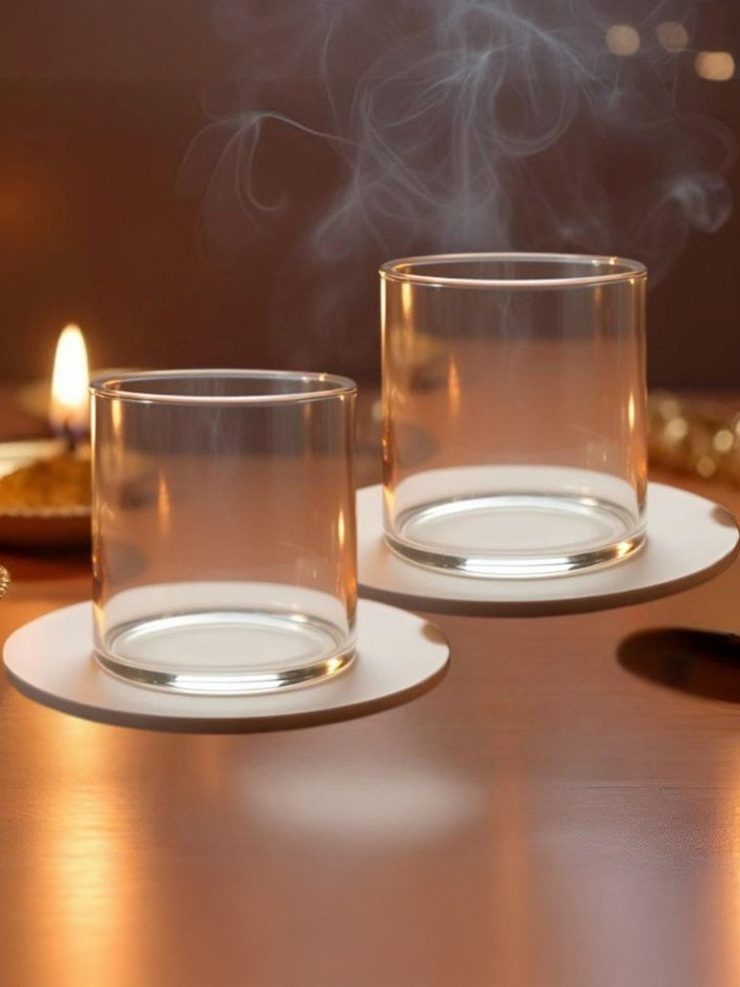 Myntra Elegant Homes Heat-Resistant Borosilicate Glass Diya Cover