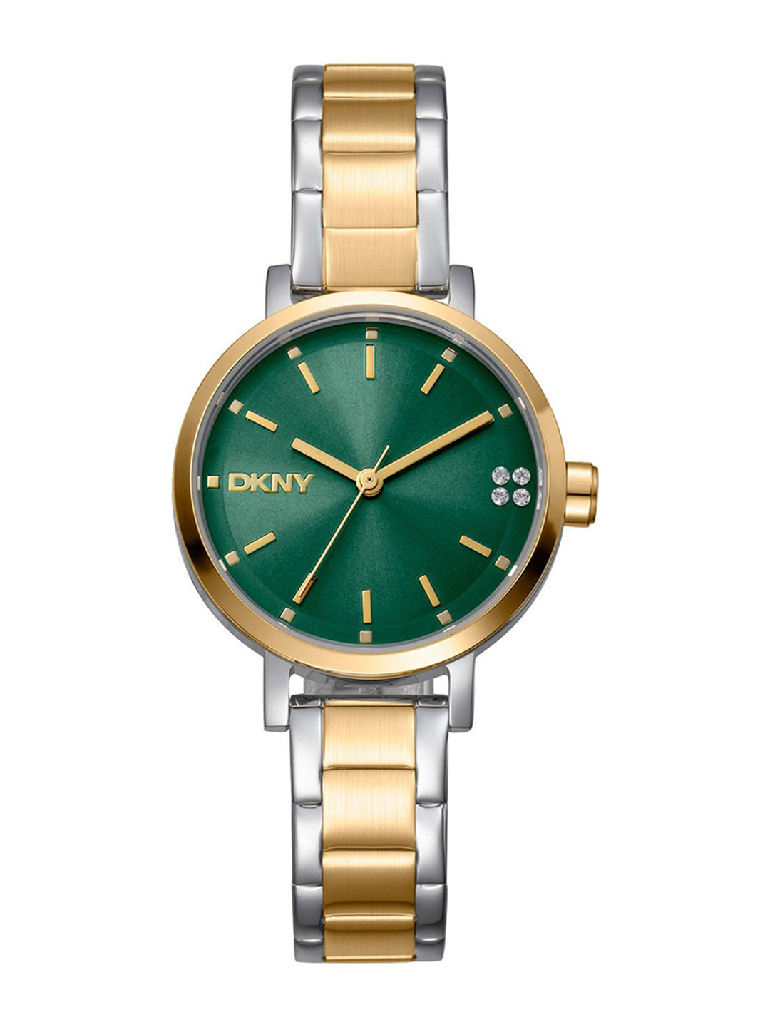 DKNY Women Soho Glitz Brass Round Dial Analogue Watch DK1L038M0085