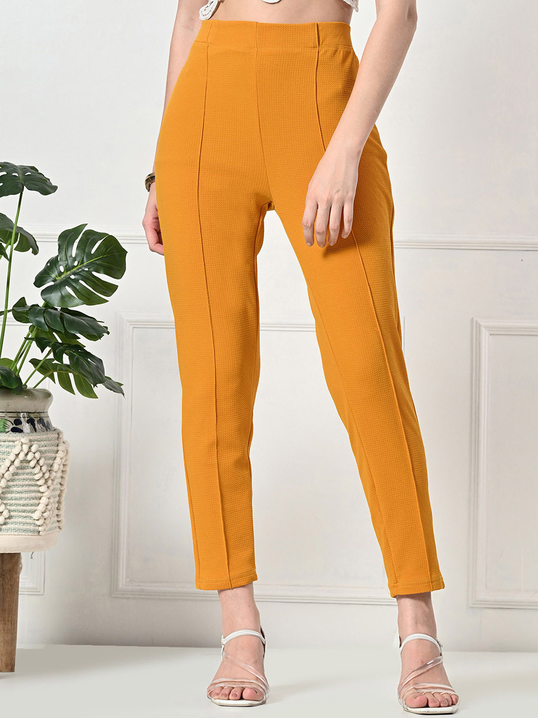Brainbees Classy Ravishing Women Smart Skinny Fit High-Rise Trousers