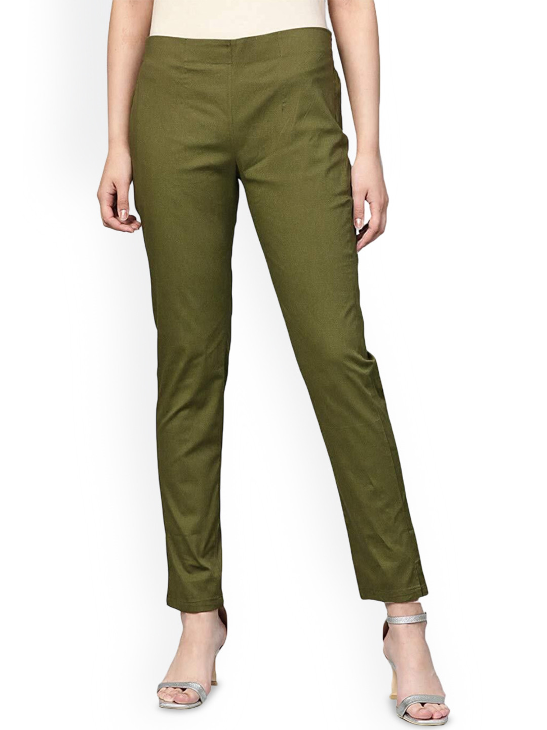 MIXFIT Women Slim Fit Mid-Rise Cotton Trouser