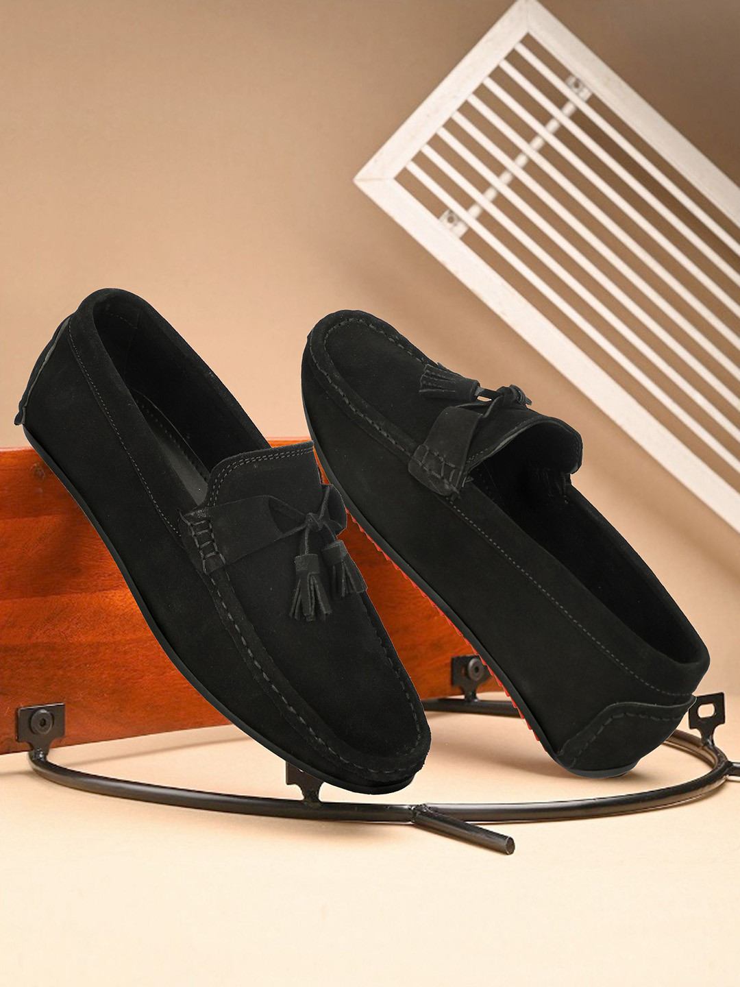 PSSHOES Men Lightweight Round Toe Slip-On Loafers With Tassels