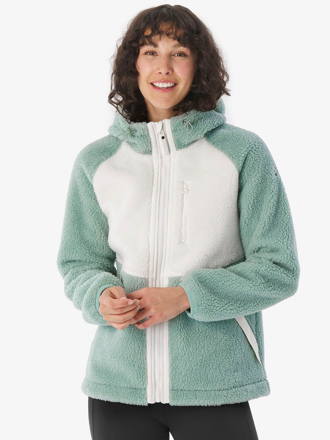 Decathlon QUECHUA Women Green Hiking Fleece Jacket